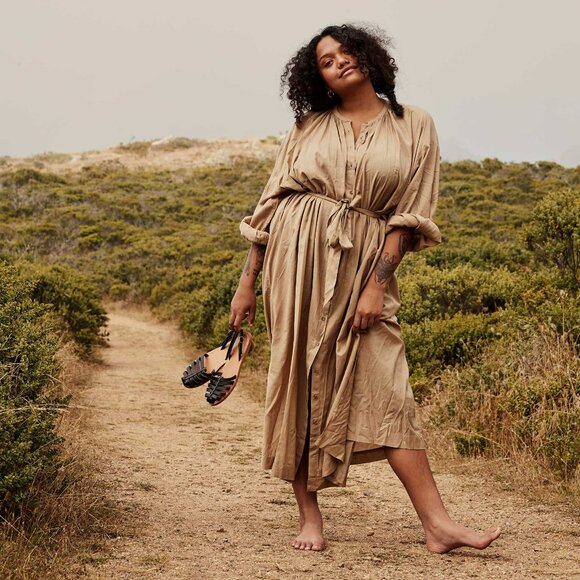 Doen Joan Shirt Dress Color Beige small s driftwood - Picture 2 of 6